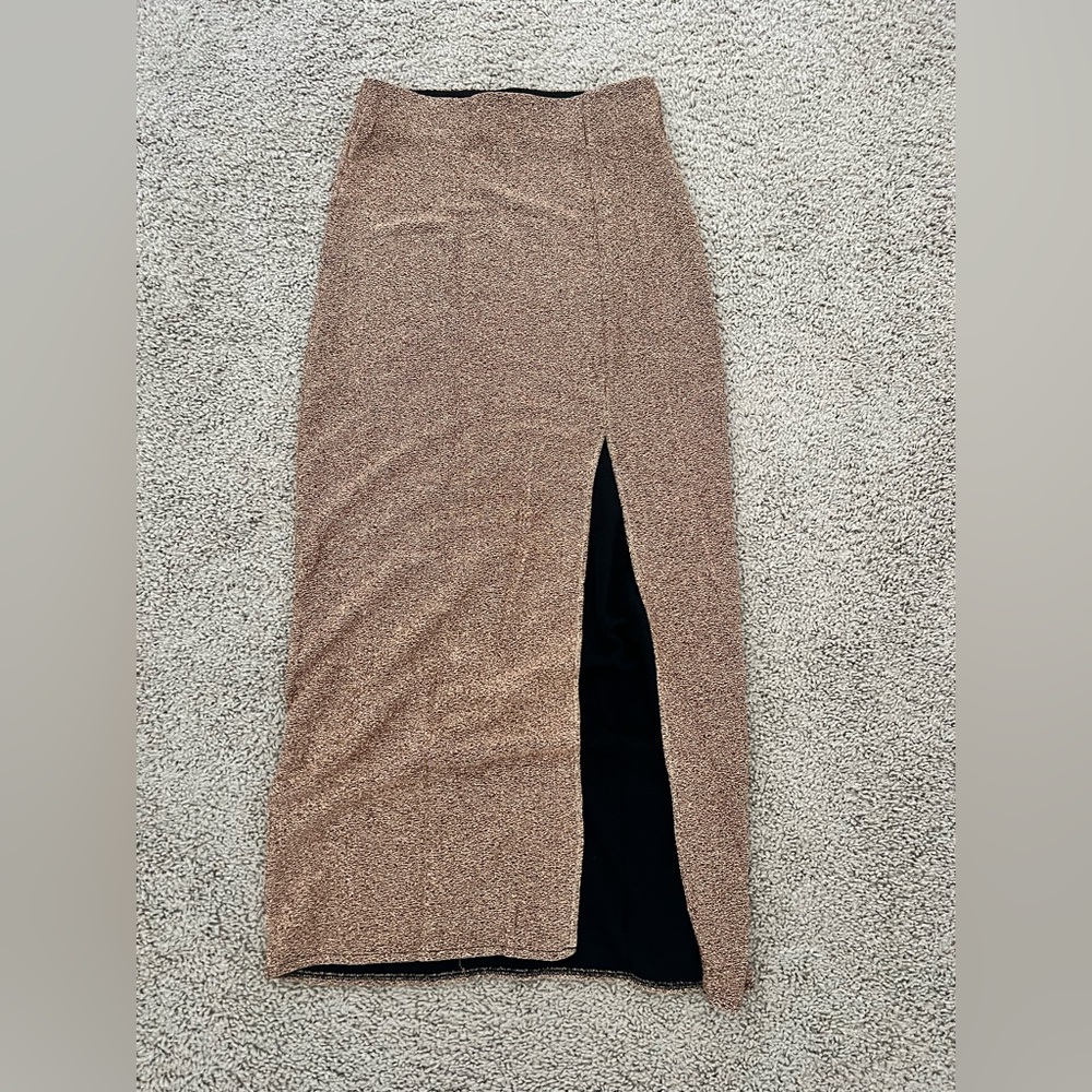 Show me your Mumu gold metallic Midi Skirt